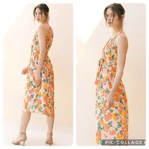 Storia warm floral midi dress